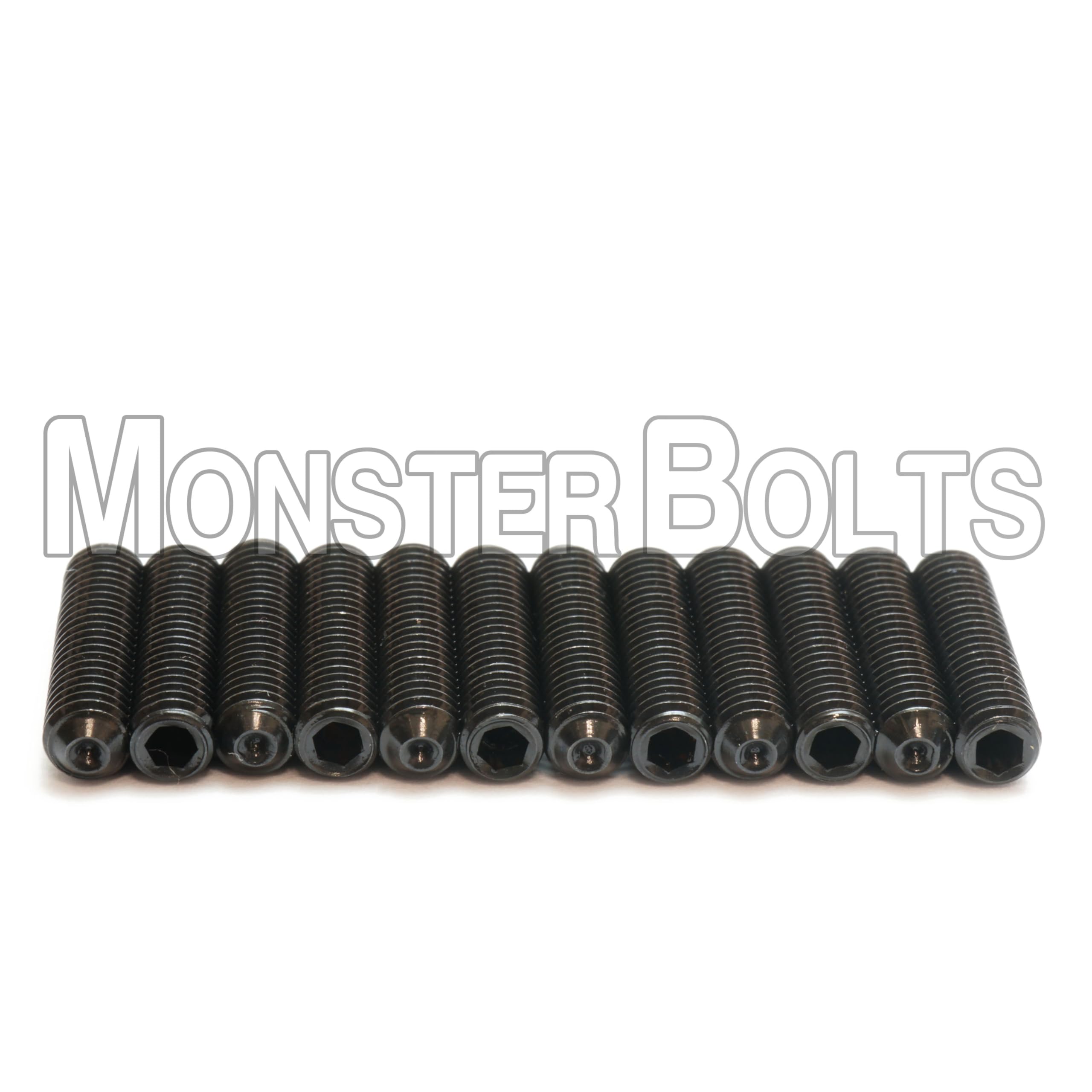 MonsterBolts - M3 x 12mm Guitar Saddle Bridge Height Adjustment Screws for Metric (MIM), Black, 12 Pack